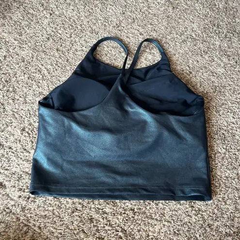 Old Navy  Go-Dry dark green shimmery sports bra tank