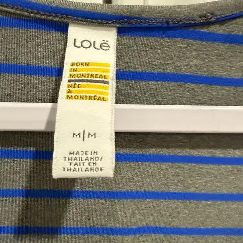 Lole Striped Blue Dress Stretch Pockets Quick Dry Medium Exercise Packable NWT