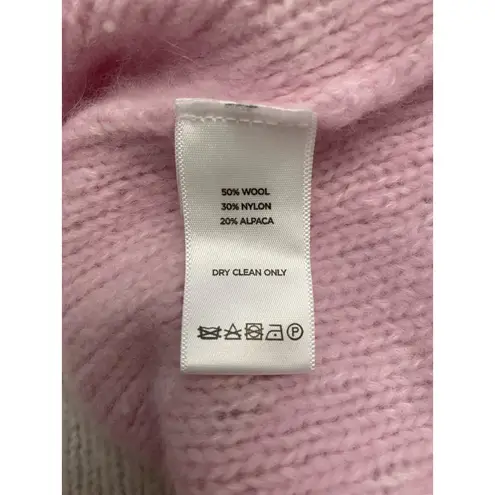 Lilla P Color blocked Wool Alpaca Crewneck Sweater Womens M/L Pink White Size M