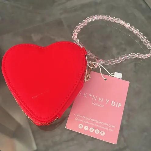 SkinnyDip London Women's Heart Quilted Coin Purse in Red, New with Tag Red