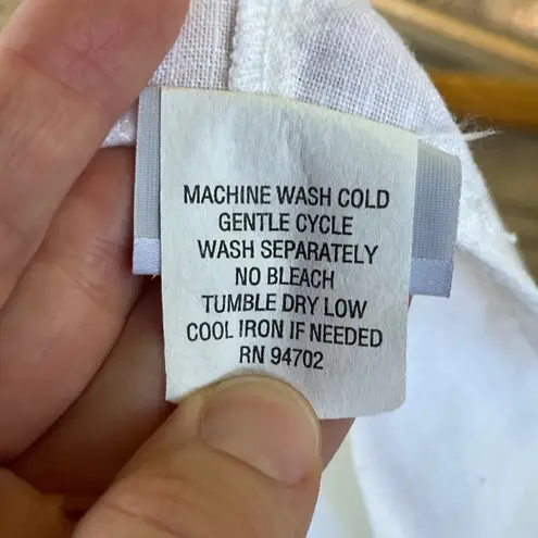 Hot Cotton Women's White 100% Linen Sleeveless Top Size M Size M