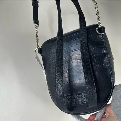 Love moschino NEW Backpack Black Faux Leather Croc-Effect Bag