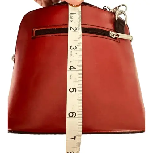 Vera Pelle Mini Crossbody Red Italian Leather Made In Italy