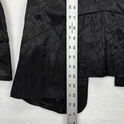 Free People  Blazer Jacket Textured Open Front Fitted Black‎ Size 10