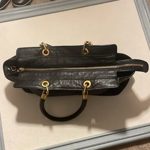 Marc by Marc Jacobs MARC JACOBS 100% LEATHER BAG Black with Gold Hardware