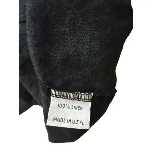 Bryn Walker Black Linen Cowl Neck Short Sleeve Top Womens Small Artsy Lagenlook