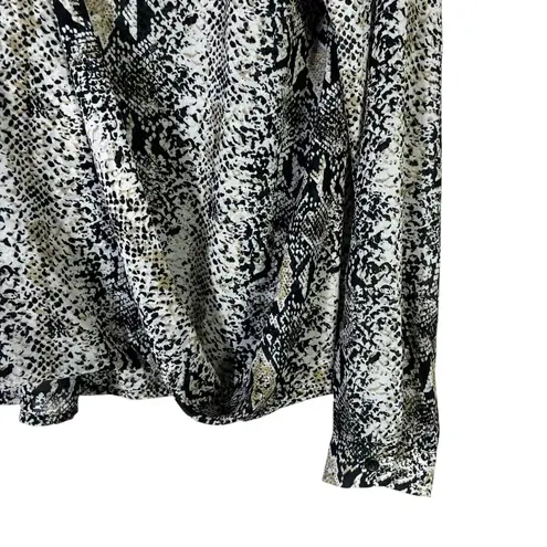 Endless Rose Snake Sleeve Surplice Top Womens M Black Tan Long Sleeve Gothic