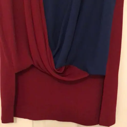 BCBG MAX AZRIA BLUE RED CHIFFON TANK XXS