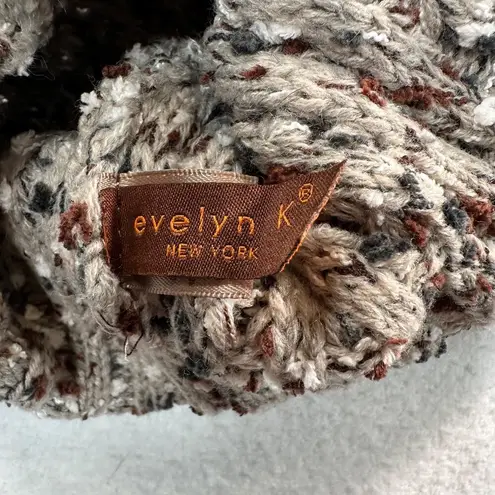 Evelyn K Women's Winter Beanie Hat Knit Brown, Cream, Tan, with Pom Pom