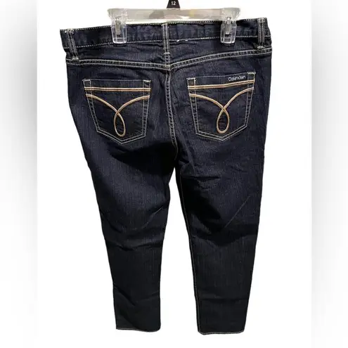 Calvin Klein dark wash skinny jeans with contrast stitching size 30/10 Blue