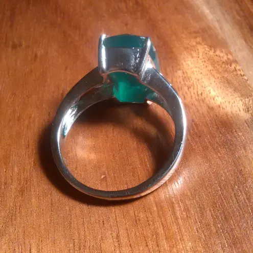 Verde Onyx Stainless Steel Solitaire Ring (Size 10)