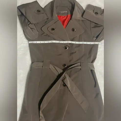 Calvin Klein Tan Trench Coat with Belted Waist Water Resistant