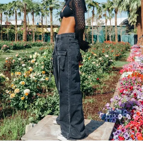 Cider Mid Rise Pocket Wide Leg Cargo Jeans Women’s Size Med