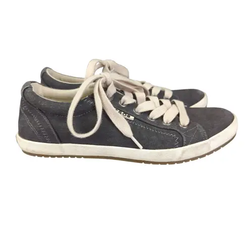 Taos Women's Star Canvas Sneakers Gray Lace Up Comfort Casual Shoes Size 6.5
