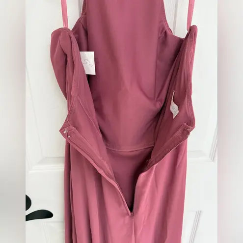 Kennedy Blue Stassi Rosewood Chiffon High Halter Neck Gown Women’s Size 6