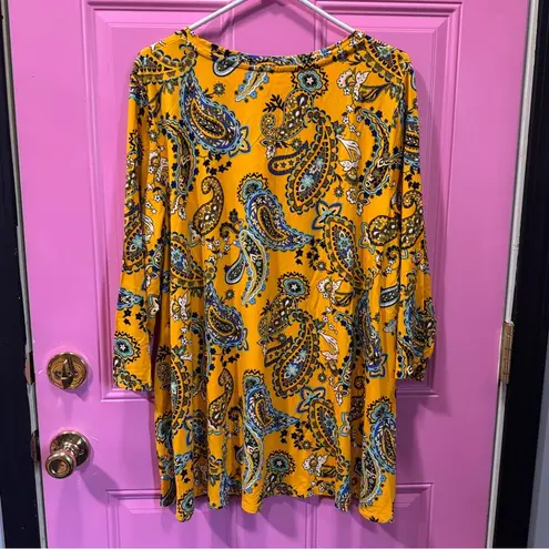 Jessica London Gold 3/4 Sleeve Graphic Tunic