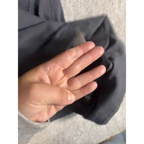 ll bean womens funnel neck sweatshirt gray small pockets thumbholes