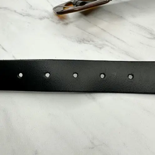 Womens Black Belt Small (S) Tortoiseshell Geometric Buckle Statement ✨