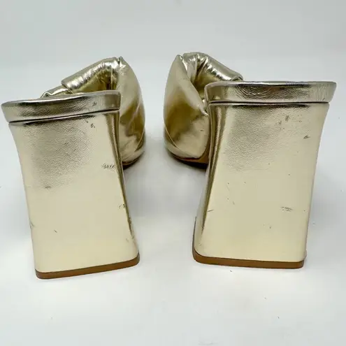 Open Edit Nordstrom Saydee Gold Metallic Puff Sandal Heel, NWOT, Size 5.5