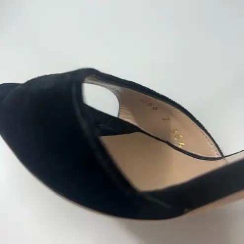 Valentino Garavani Black Velvet Sparkle Bow Strappy Heeled Sandal