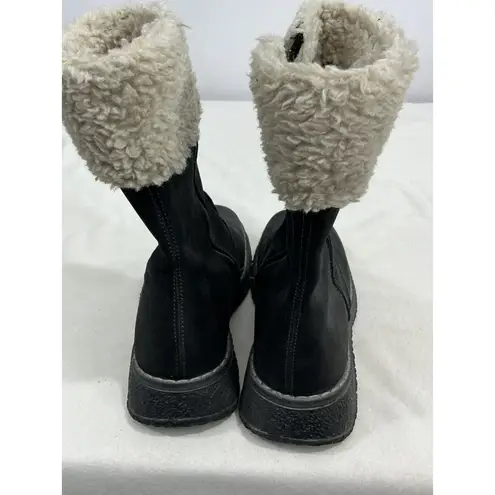 Womans Melania Italian Mid Calf Gray Winter Boots Sherpa 35 (5)