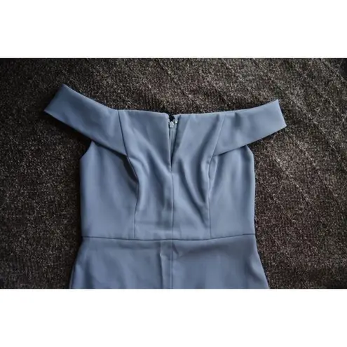 Dessy Collection Vivian Diamond Dress Larkspur Blue Floor length Gown Formal 6