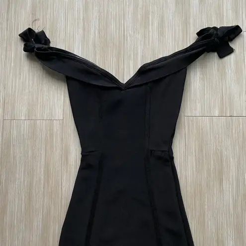 House Of CB  black off the shoulder bondage dress XS