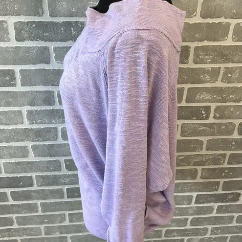 We The Free Free People Slouchy Dolman Long Sleeve Lilac Tunic Slub Knit Oversize • Small