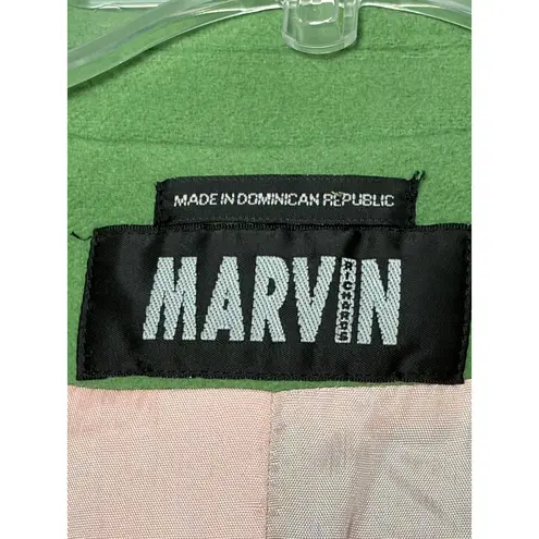 Marvin Richards Marvin Green Mod Wool Coat Minimalist Tailored 60s Revival Knee Length Women's M