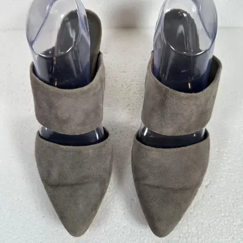 Able Joselyne Gray Suede Slingback Heels Women's 9.5 Pointed Toe 3.25" Heel