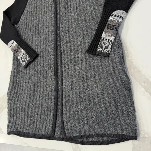 Smartwool Chup Speren Wrap Sweater Open Front Cardigan Womens Small Gray/Black - Image 3