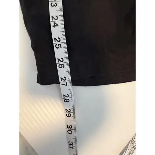 H HALSTON 100% Linen High Waist Pleated Front Trousers Size Medium Pockets Black