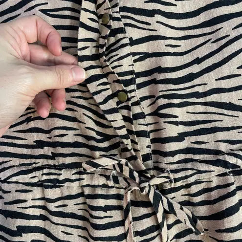 Enza Costa Linen Strappy Animal Print Jumpsuit