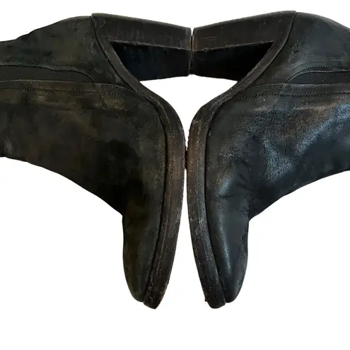 The Last Conspiracy AASE Waxed Distressed Black Leather Chelsea Ankle Boot Size 7