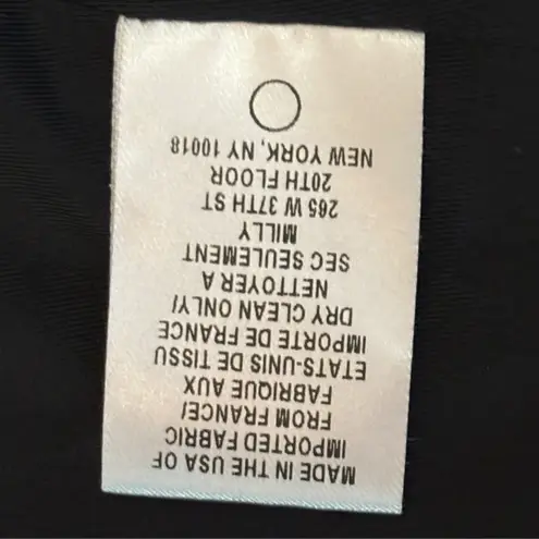 Milly Boucle Fringe Trim Tweed Cropped Jacket Zip Front Size 2