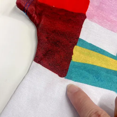 Imperfect Jess & Jane geometric sundress short sleeve stretchy wearable art Blue