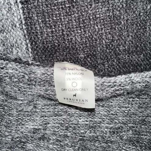 Peruvian Connection Baby Alpaca and Wool Open Front Knit Colorblock Cardigan MED - Image 6