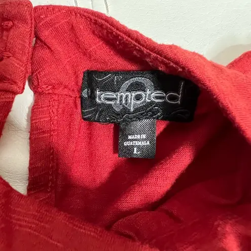 🌻Tempted Sleeveless Mockneck Burnt Orange Top Sz L Size L