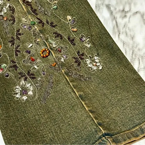 AZI Women’s Embroidered Boho Denim Blue Jeans Sz 32 Hippy Vintage Vibes Cowgirl