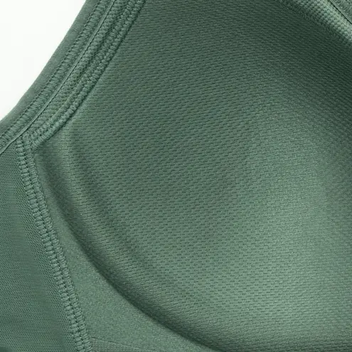 High Impact Wire Free Sparkly Padded Racerback Bras Moss Green Size L