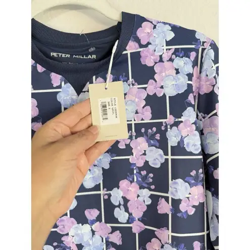 Peter Millar Golf Birdie Sport Top Womens Sweatshirt Size S Pullover Navy Floral