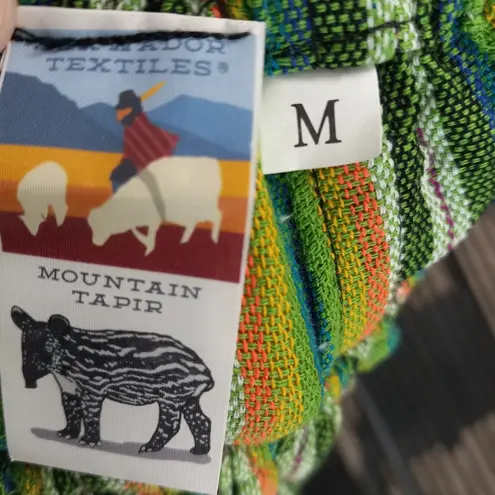 Mountain Tapir M Boho Cotton Serape Striped Cargo Jogger Style Pocketed Pants Yellow Size M