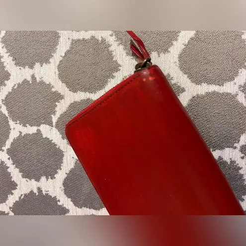 Balenciaga Paris Red Iconic Wallet luxury leather zip around luxury leather