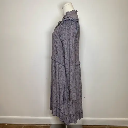 My Jewellery Western Boho Purple Brown Ruffle Detail Dress Women’s Size Small