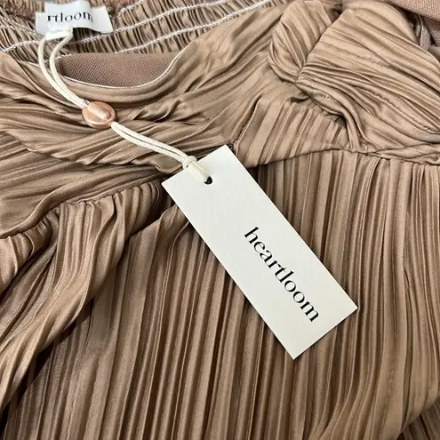 Heartloom January Asymmetric Silky Babydoll Top in Cafe Brown Size Large