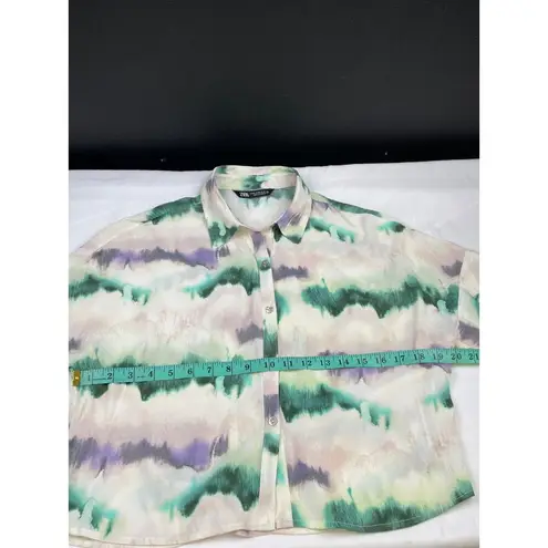 ZARA  Women's Cream Multi Color Shirt & Short Set Size XS SKU 4141