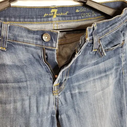 7 For All Mankind  Womens Jeans Size 28 Skinny Crop & Roll Distressed 5 pocket