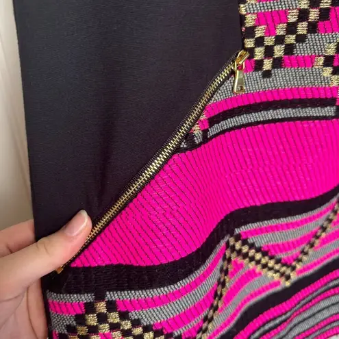 Milly  Minis pink black geometric woven sheath dress girls size 14