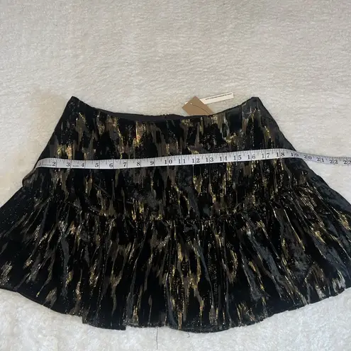 DO+BE  Metallic Velvet Ruffle Mini Skort Black Gold Size L NWT thumbnail 6