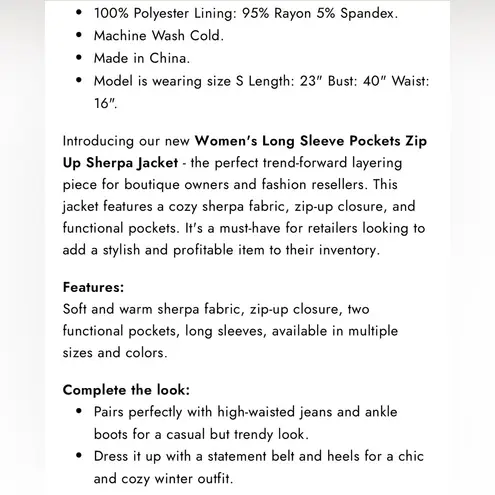 Mystree Zip Up Sherpa Jacket